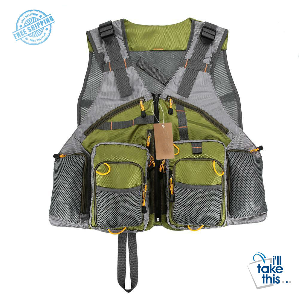 Fishing Vest Top Quality Mesh for Men and Women + Multi Tackle