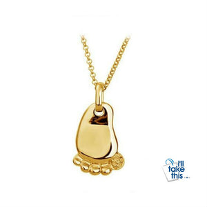Cute baby foot ideal birth birthday gift Gold or Silver Plated Pendant with FREE Necklace - I'LL TAKE THIS