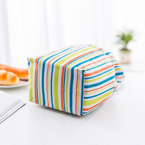 Image of Stripe Pattern Lunch Bags Insulated Cold Canvas Drawstring Picnic Carry Case Thermal Lunch Bag - I'LL TAKE THIS