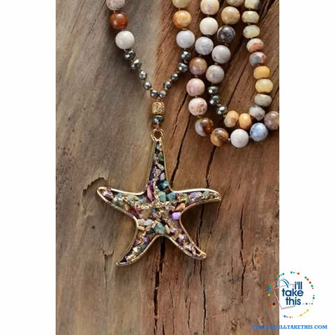 Image of Bohemian-inspired Starfish Necklaces - Multicolored Beaded Pendant Necklaces - I'LL TAKE THIS