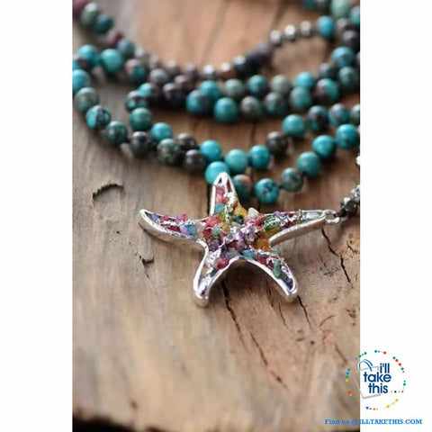 Image of Bohemian-inspired Starfish Necklaces - Multicolored Beaded Pendant Necklaces - I'LL TAKE THIS