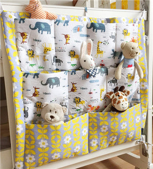 Baby Cot Bed Hanging Storage Bag Organizer. Toy Diaper Pocket for Crib Bedding Set - Size 60 x 50cm / 23.6