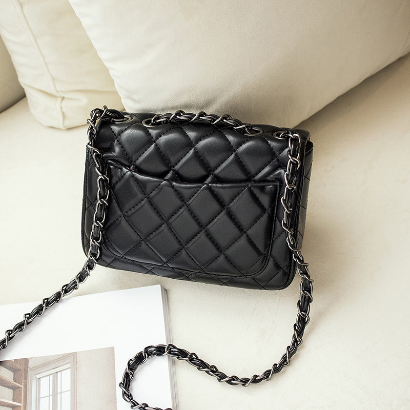 Luxury Designer Bags Women Leather Chain Crossbody Bag,Gray