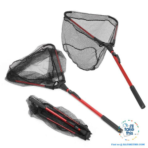 Image of Ultra-light Portable Aluminum Triangular Fishing Net with retractable handle - I'LL TAKE THIS