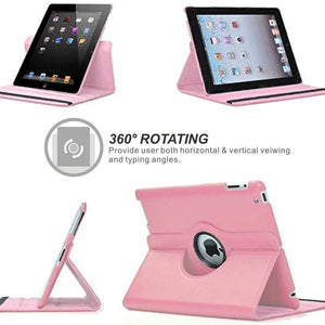 Apple iPad 360° Rotating Cases - 10 Colors suit iPad 2,3,4,5,7,8 - Mini, Air + Pro Tablets