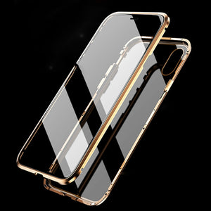 Magnetic Double sided Tempered glass protective case, suits - iPhone X/XS/XS MAX/XR 7 8 plus