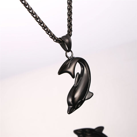 Image of Dolphin Pendant for Men or Women in 3 colors Gold, Black or Stainless Steel + FREE Link Chain - I'LL TAKE THIS
