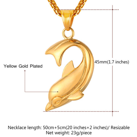 Image of Dolphin Pendant for Men or Women in 3 colors Gold, Black or Stainless Steel + FREE Link Chain - I'LL TAKE THIS