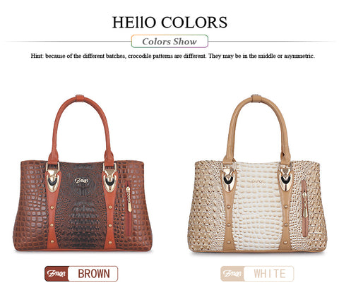 Image of Crocodile/Alligator Design Vegan Leather Women's Handbag - FOUR Textured Colors - I'LL TAKE THIS
