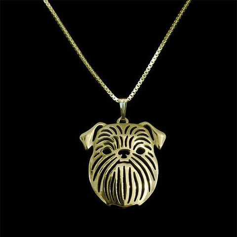 Image of Brussels Griffon Dog Pendant in Gold, Rose Gold or Silver with FREE Link chain - I'LL TAKE THIS