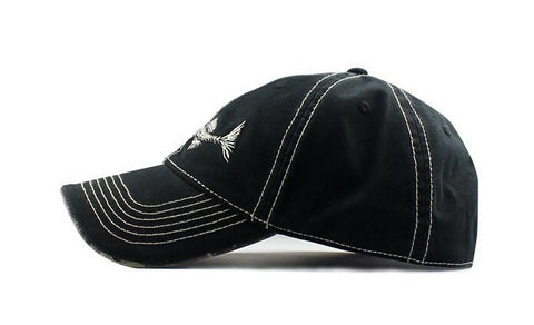 Image of High Quality 100% Pure Cotton Fish Bone Fishing Hat Available in Black, Blue, Khaki or Orange - I'LL TAKE THIS