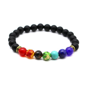 7 Chakra Bracelet Black Lava Healing Balance Beads Reiki Buddha Prayer Natural Stone Yoga Bracelets - I'LL TAKE THIS