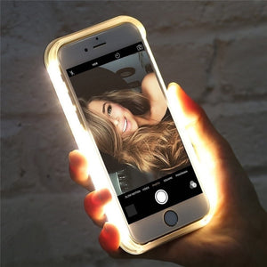 iPhone Luminous Selfie Light LED Cases Suits - X XS MAX XR 8 7 Selfie Light 11 Pro Shock Proof Phone Case