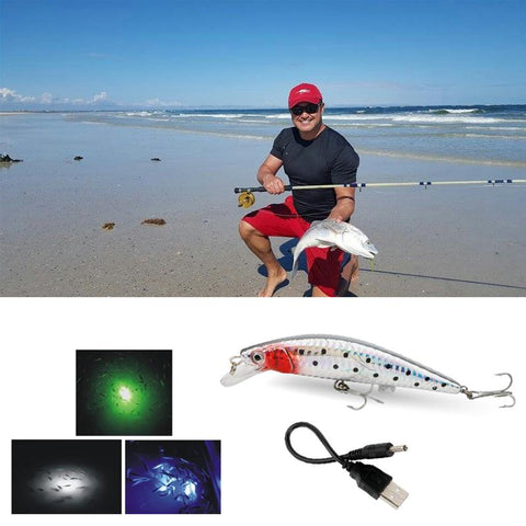 Image of Fishing Lure that Twitches, Flashes & Buzzes in Water to Mimic Wounded Bait Fish - USB Rechargeable Fishing Lure - I'LL TAKE THIS