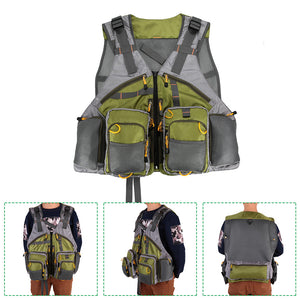 Fishing Vest Top Quality Mesh Unisex with Fishing Tackle Box Pesca Back Multi-function Pockets