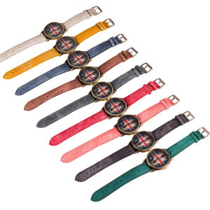 British Fashion Colored Watch, Unisex Pattern Analog Quartz Vogue Watches