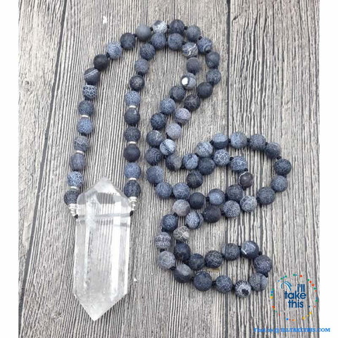 Image of Natural quartz Double point Crystal Pendant - 30 or 40 Inches Long Necklace - I'LL TAKE THIS