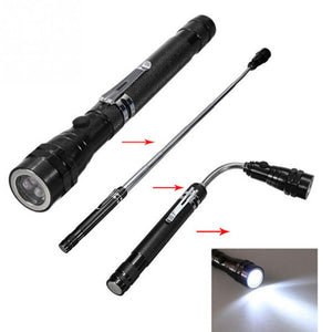 Telescopic Flexible Magnetic LED Flashlight - Outdoor Camping Tactical Flash Light Torch Spotlight 3x LED