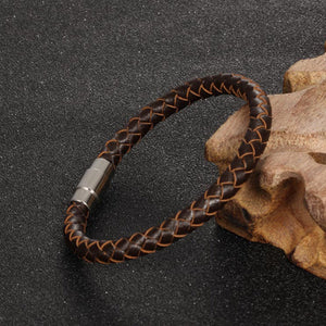 Black or Brown Men's / Women's varied sizes Leather Rope Bracelet with Stainless Steel Clasp - I'LL TAKE THIS