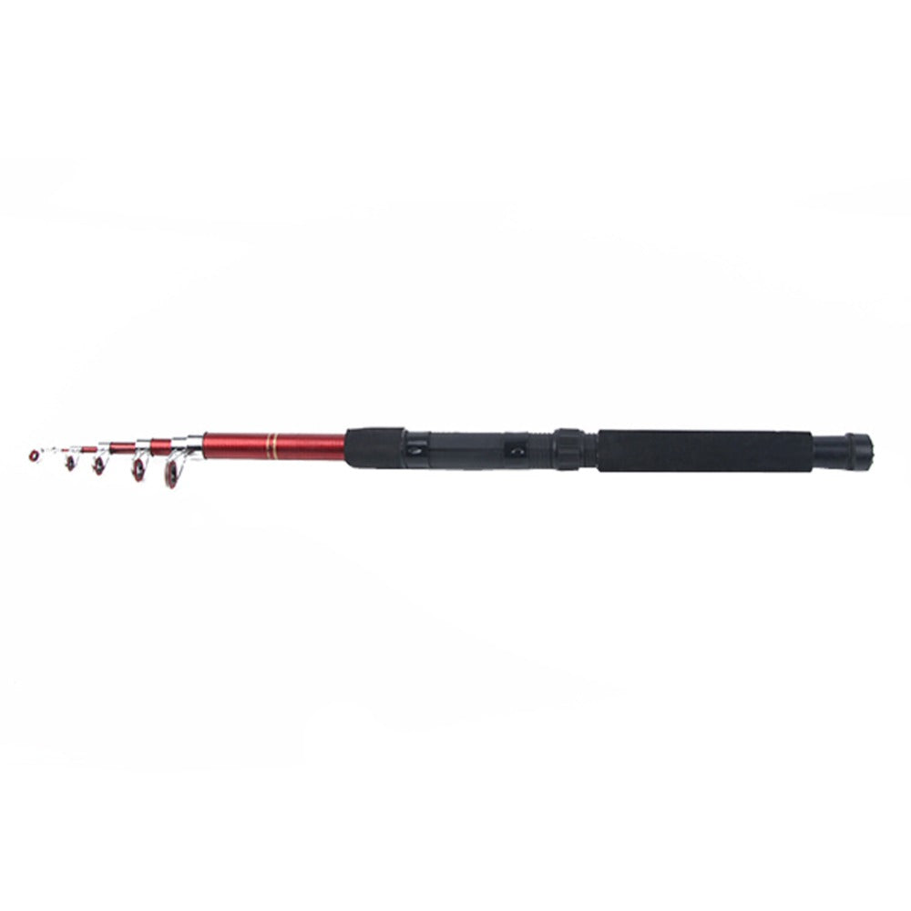 Telescopic Fiberglass Fishing Rod in Red/Black - 6 Sizes, 6' to