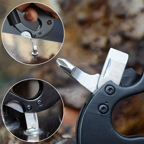 Image of Aluminum Climbing Carabiner Multi Tool Outdoor Multi-function EDC Tool 5 in 1 with Screwdriver - I'LL TAKE THIS