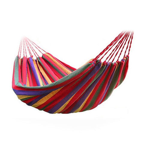 Image of Portable Hammock Swing Canvas Striped Rainbow with Hang Bed - 185*80cm (72*31 Inches) - I'LL TAKE THIS