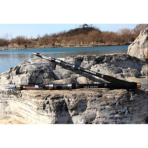 Fishing Rods Telescopic Portable  - Carbon Fiber in 5 varied sizes from 2.1M/6.8ft to 3.6M/11.8ft