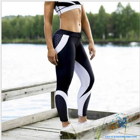 Image of Sheer Honeycomb print Women's Leggings/Work Out Pants - 8 Colored Options - I'LL TAKE THIS