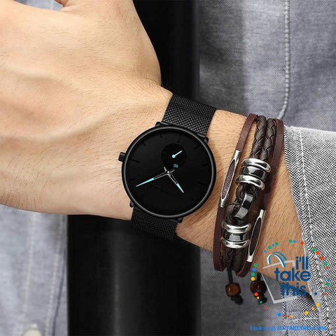Image of Sleek all black Men's Signature Watches - Quartz movement, water resistance men's watch 👨 - I'LL TAKE THIS