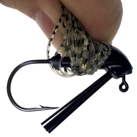Image of BIG BASS Fishing Jigs Mix Color Rubber Skirt Lure in a 10 PACK with Swim Buzz Metal Lead Jig Heads - I'LL TAKE THIS