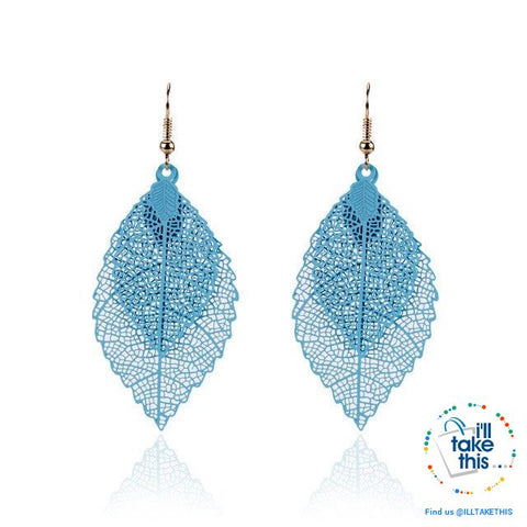 Image of Vintage Style Double Leaves Dangling Earrings with Six color options 💝 - I'LL TAKE THIS