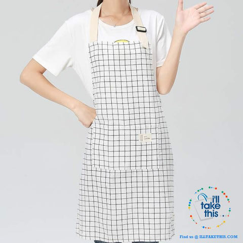 Image of Eco-friendly Cotton Linen Aprons with 2 deep pockets, 7 Designs - I'LL TAKE THIS