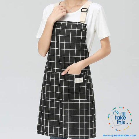 Image of Eco-friendly Cotton Linen Aprons with 2 deep pockets, 7 Designs - I'LL TAKE THIS