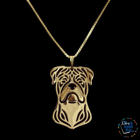 Image of American Bulldog a unique designed Pendant in Silver, Gold or Rose Gold + BONUS Chain - I'LL TAKE THIS