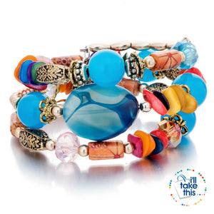 Bohemian Bead/Charm Bracelet Multi-layered, Designed to give a modern stacked Look, 9 Color Options - I'LL TAKE THIS