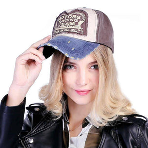 Distressed Vintage Baseball Cap, Strapback cap 100% Cotton with 8 Color Options