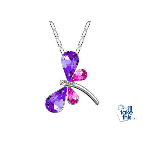 Image of Crystal Dragonfly - Butterfly Pendant with FREE Necklace - I'LL TAKE THIS