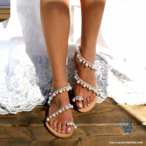 Image of Gorgeous Beaded Chic Beach Sandals, Get the LOOK in these Bohemian Beach Womens Sandals - I'LL TAKE THIS