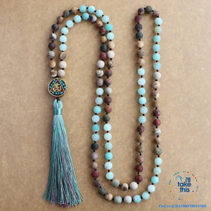 🧘 💝 Beautiful Handmade Natural Stone Mala Necklace
