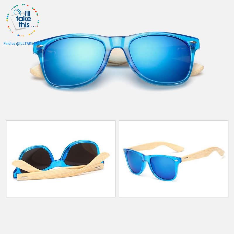 Wooden Vintage Wayfarer Retro Sunglasses 20 Colors - UV 400 UVA/UB Protection Mirrored Polycarb Lens - I'LL TAKE THIS