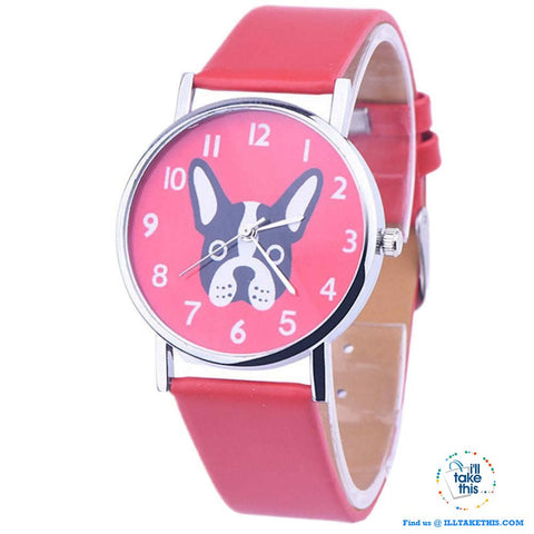 Image of Very Cute Boston Terrier Women's Watches in 3 Fashionable Design color straps. - I'LL TAKE THIS