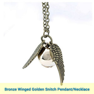Stylish Harry Potter Collares Quidditch The Golden Snitch Pendant + Necklace