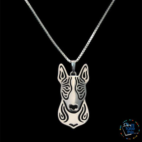 Image of Bull Terrier Lovers' a unique designed Pendant in Gold, Silver or Rose Gold Plating + BONUS Necklace - I'LL TAKE THIS
