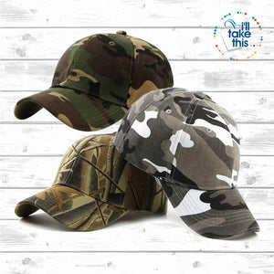 Camouflage Classic reinforced baseball Cap with hard hat edge - 3 Cool Tactical Colors - I'LL TAKE THIS