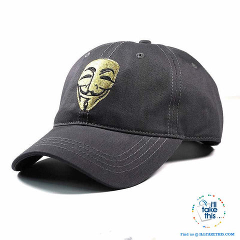 Image of V For Vendetta Baseball Caps / Anonymous symbol, make your mark unisex styled baseball - I'LL TAKE THIS