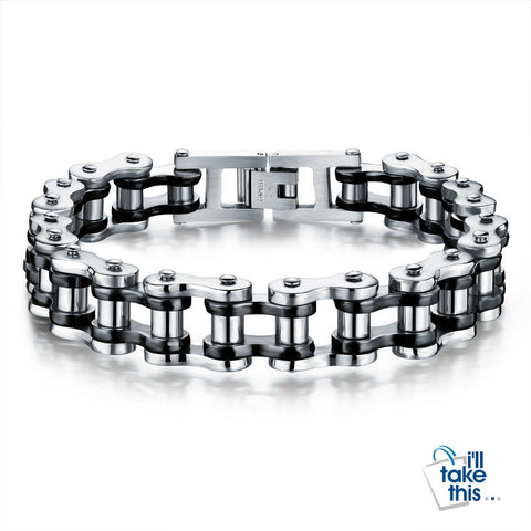 Image of Biker Chain Link Bracelet 316L Stainless Steel Mens Bracelet Jewelry - I'LL TAKE THIS
