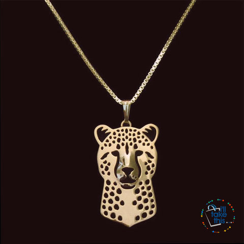 Image of Cheetah Necklace in Gold, Silver or Rose Gold with FREE Link chain - I'LL TAKE THIS