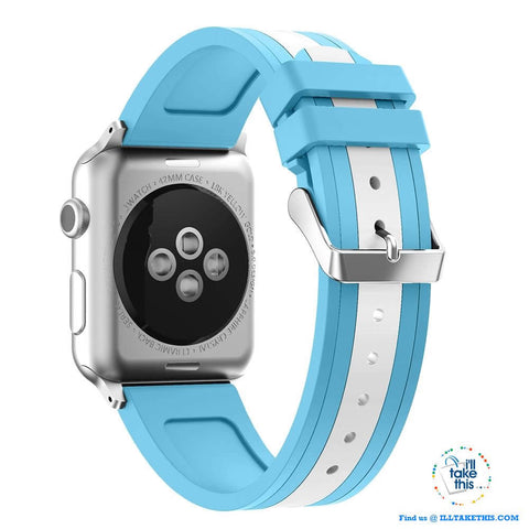 Image of Apple Watchband, Colorful Silicone wrist strap suit Apple Series 4 down 38mm & 42mm - I'LL TAKE THIS