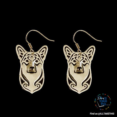Image of Corgi Drop Earrings in Gold or Silver Plating - Dog Lovers Favorite of the Pembroke Welsh Corgi Dog - I'LL TAKE THIS