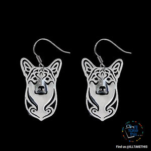 Corgi Drop Earrings in Gold or Silver Plating - Dog Lovers Favorite of the Pembroke Welsh Corgi Dog
